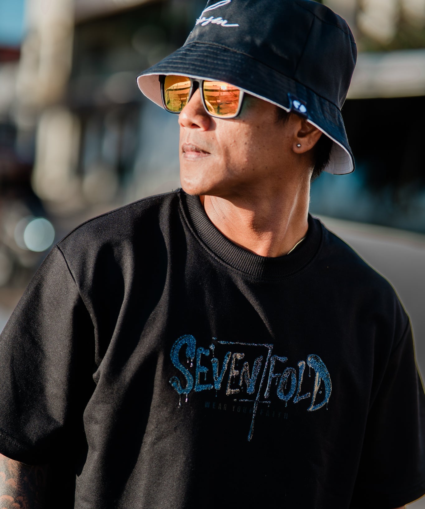 The Seventh Line Collection Christian Streetwear Black Oversized T-Shirt – Faith Streetwear